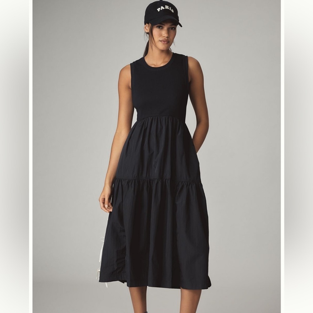 Daily Practice Bowline Midi Navy Sleeveless Dress Small Sold Out Anthropologie - Picture 3 of 13